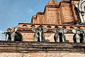 Chiang Mai - The Wat Chedi Luang. The massive chedi heavily damaged by an earthquake has been partially reconstructed apart from the spire since nobody can be sure what it looked like. 